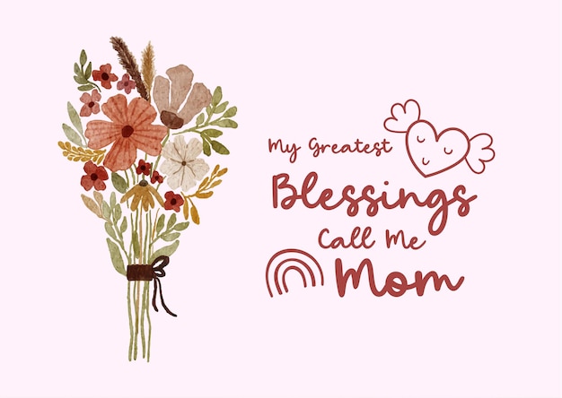 PSD happy mothers day greetings card