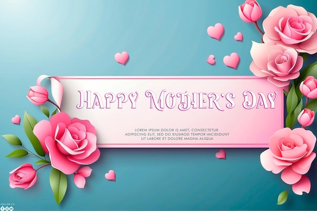 PSD happy mothers day illustration in paper style