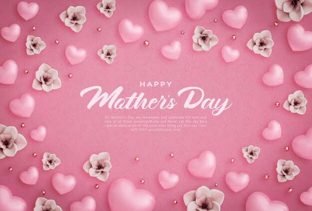 Happy mothers day love greeting banner template