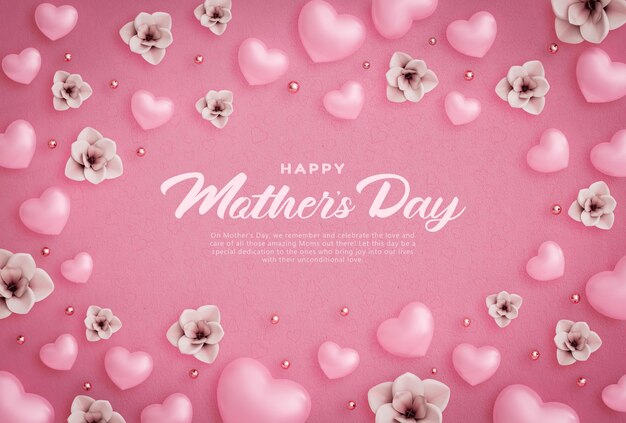 PSD happy mothers day love greeting banner template