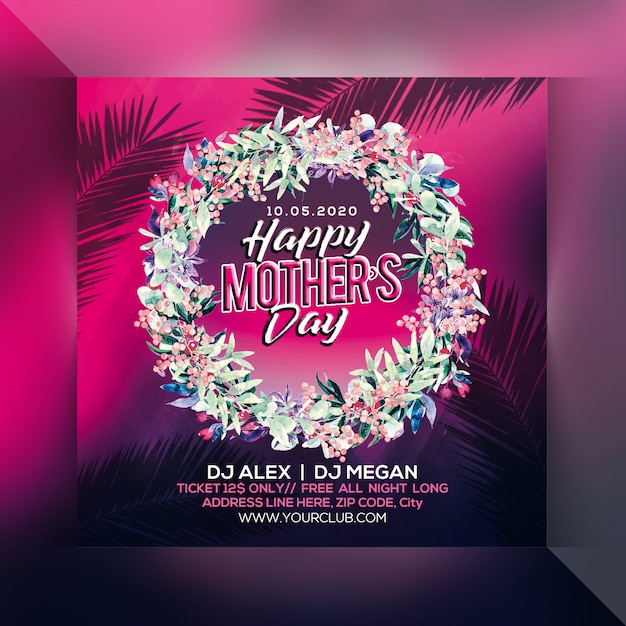 Happy mothers day party flyer