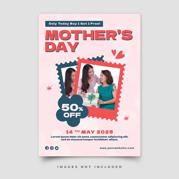 PSD happy mothers day poster