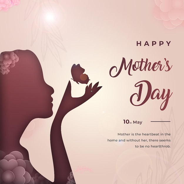 Happy mothers day social media banner with editable text