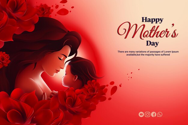 Happy mothers day social media Instagram and facebook post design with ai