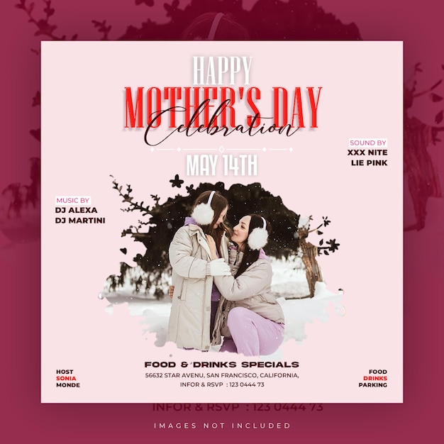 Happy mothers day social media instagram post template