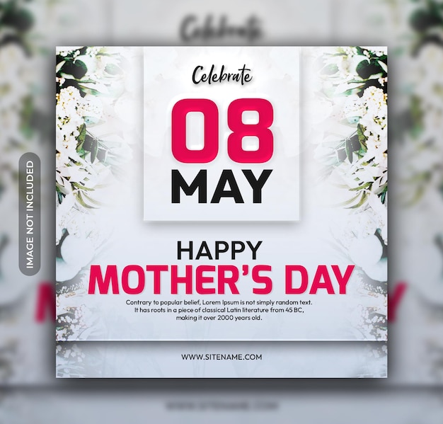 Happy mothers day social media instagram post template