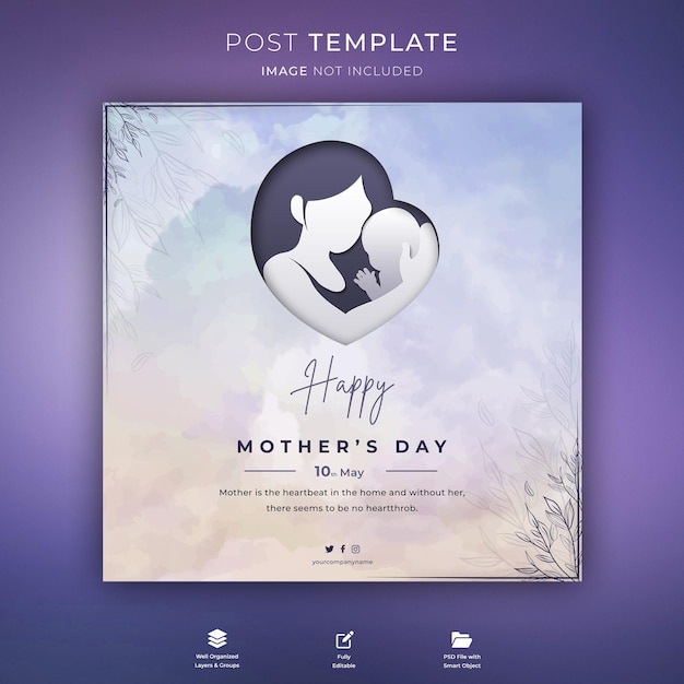 Happy mothers day social media instagram post template