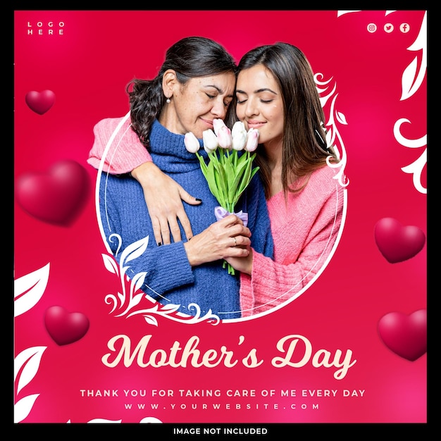 PSD happy mothers day social media instagram post template