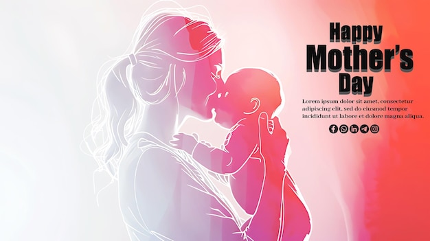 Happy mothers day social media love background template