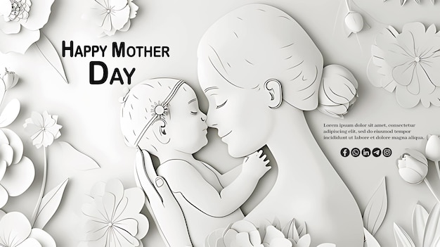 PSD happy mothers day social media love background template