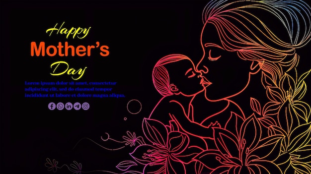 PSD happy mothers day social media love background template
