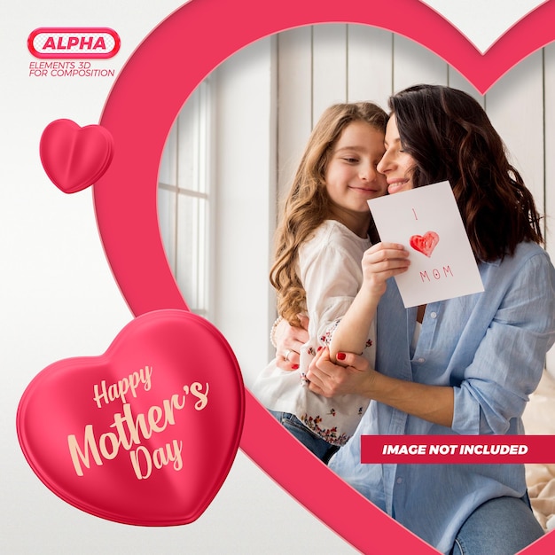 Happy Mothers Day social media mockup rendering