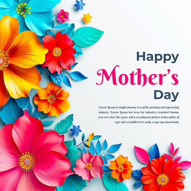 PSD happy mothers day template for social media post