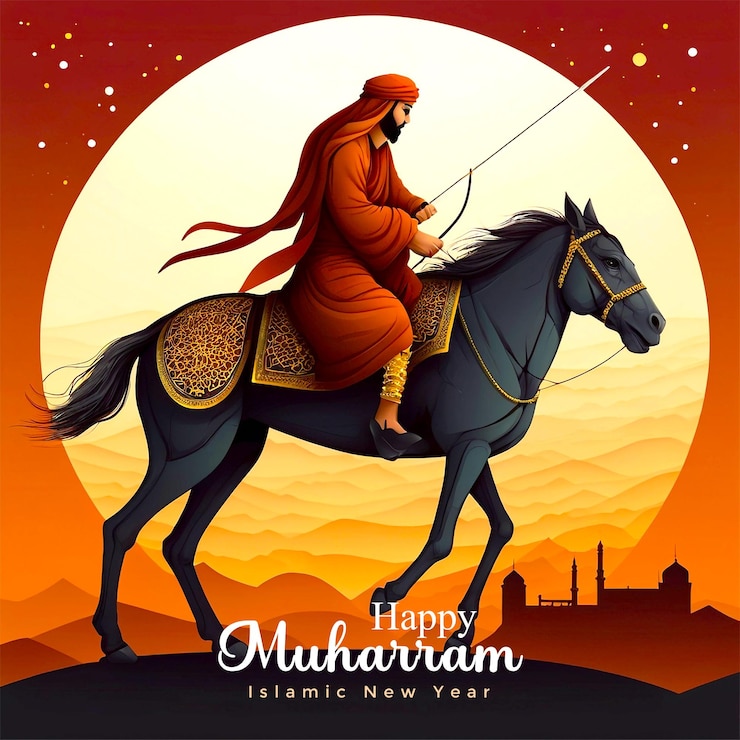 PSD happy muharram day and islamic new year template