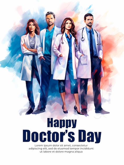 PSD design del banner di happy national doctors day
