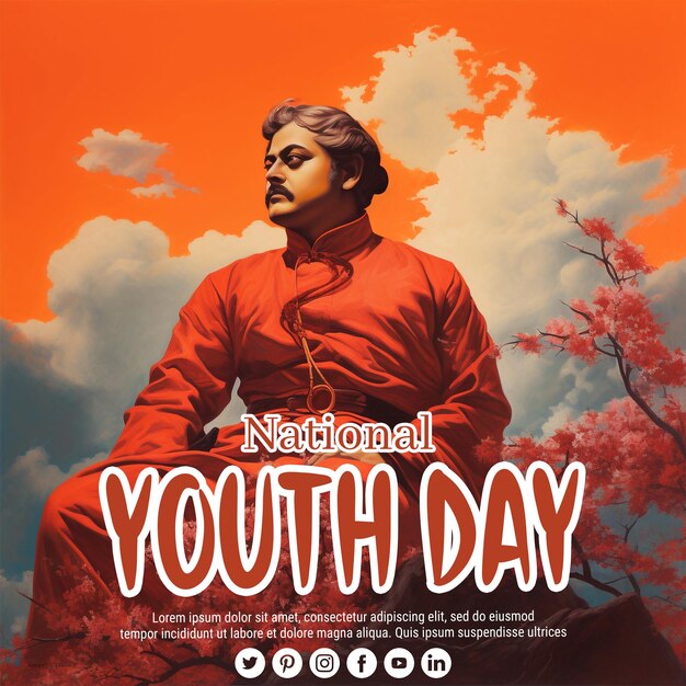 PSD happy national youth day background psd