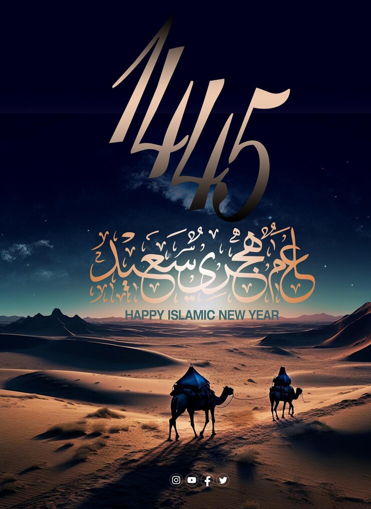PSD 새해 복 많이 받으세요 hijri 1445 이슬람 새해 복 많이 받으세요