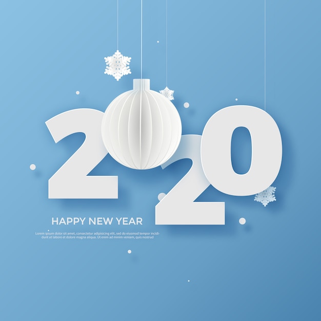 Happy New Year 2020 greeting card