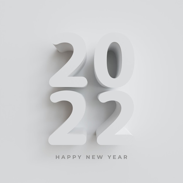 PSD felice anno nuovo 2022 sfondo numero 3d