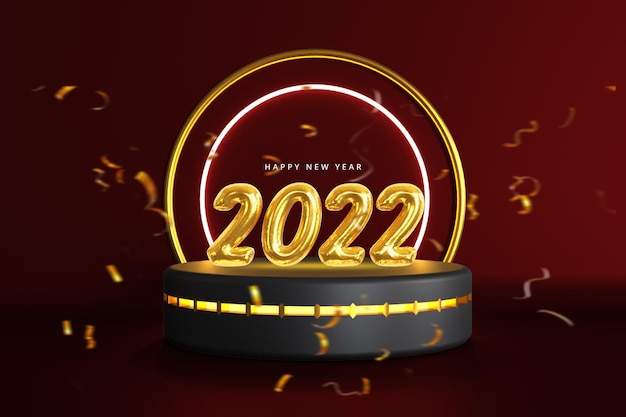 Happy new year 2022 banner post with promotional background
