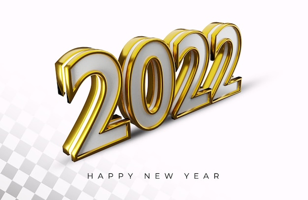 Happy new year 2022 bold number high quality 3d text effect