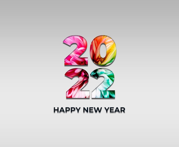 PSD happy new year 2022 colorful background free psd