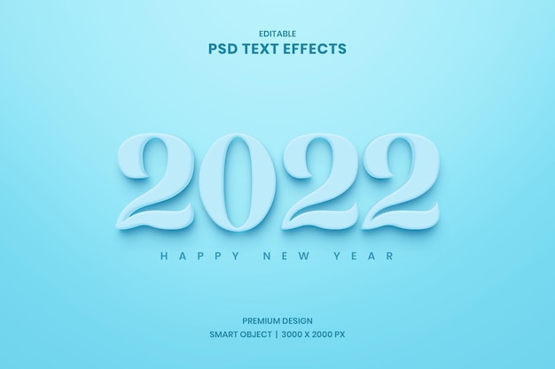 happy new year 2022 text effect