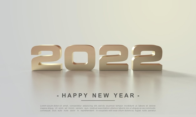 С новым годом 2022 с фоном рендеринга 3d