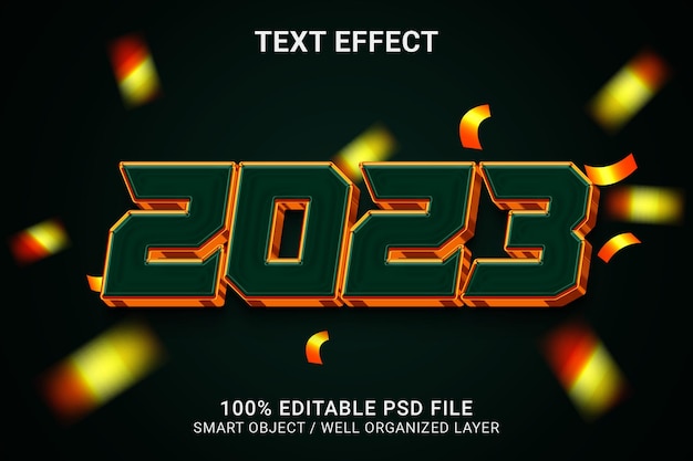 PSD 明けましておめでとうございます 2023 3d テキスト効果スタイル