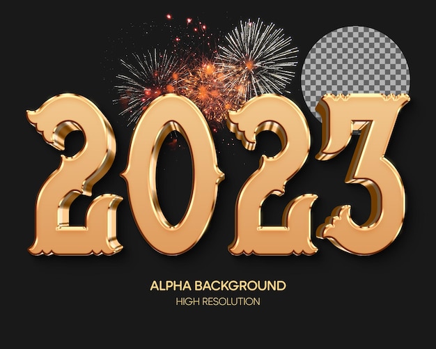 Happy new year 2023 3d text effect