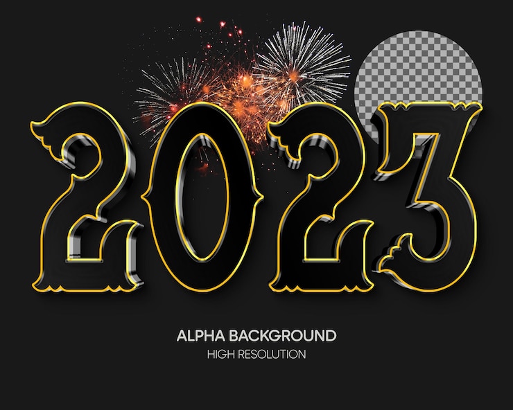 PSD 明けましておめでとうございます 2023 3d テキスト効果