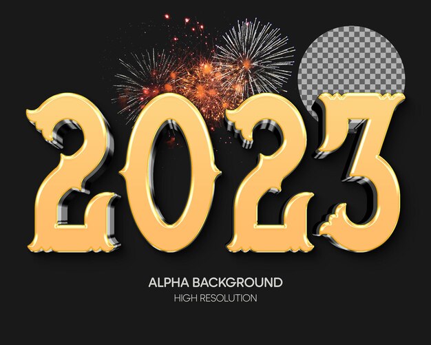 Happy new year 2023 3d text effect
