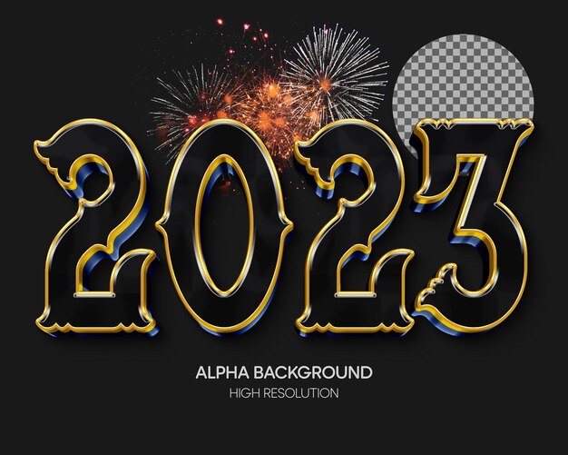 Happy new year 2023 3d text effect