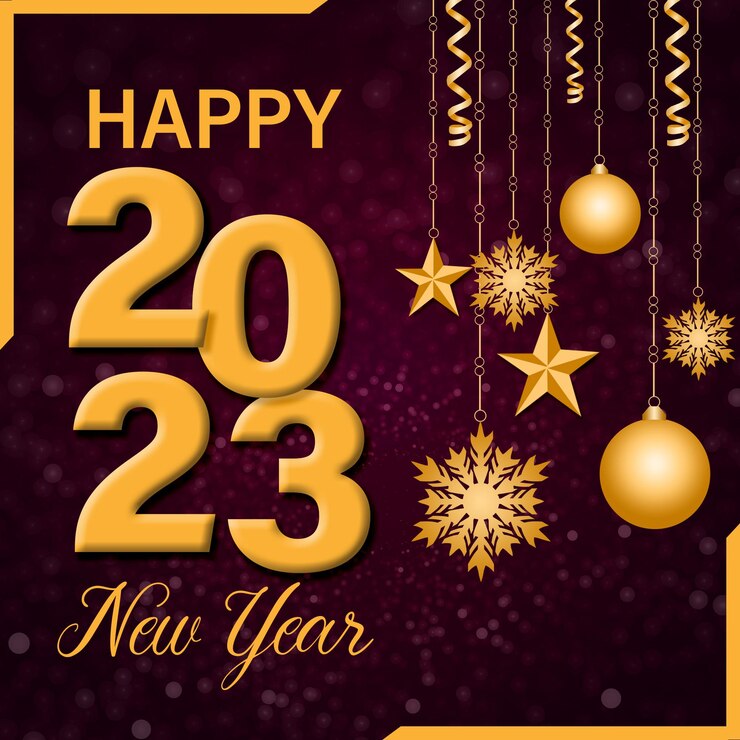 PSD happy new year 2023 background template