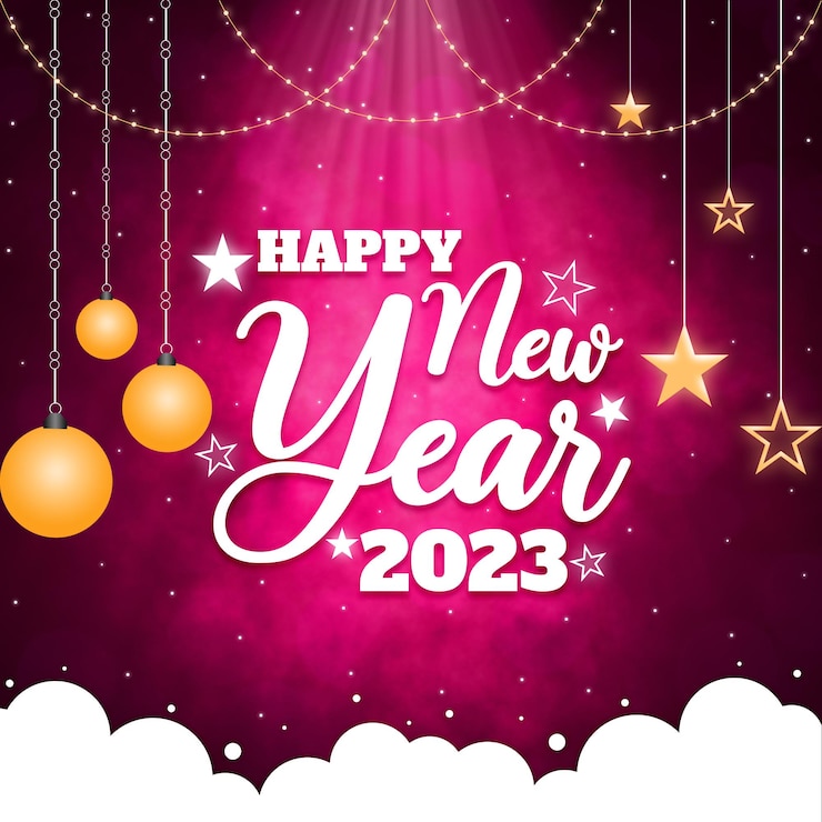 PSD हैप्पी न्यू ईयर 2023 पृष्ठभूमि टेम्पलेट