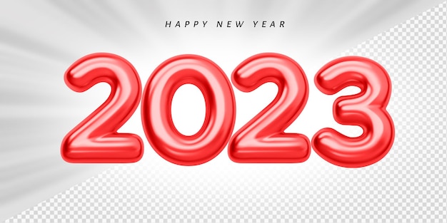 Felice anno nuovo 2023 numero di palloncini