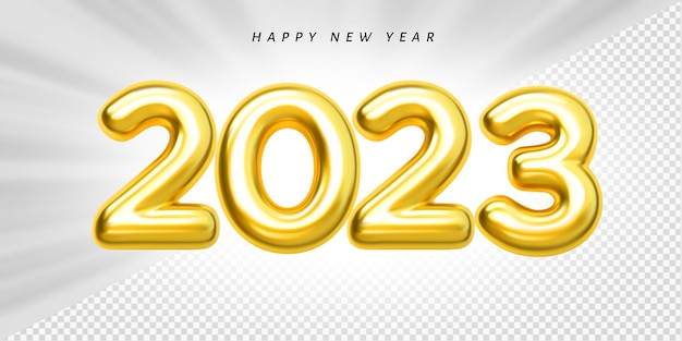 Felice anno nuovo 2023 numero di palloncini