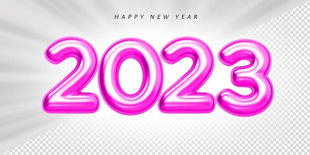 Felice anno nuovo 2023 numero di palloncini