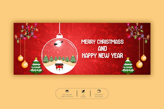 Happy new year 2023 facebook cover banner template