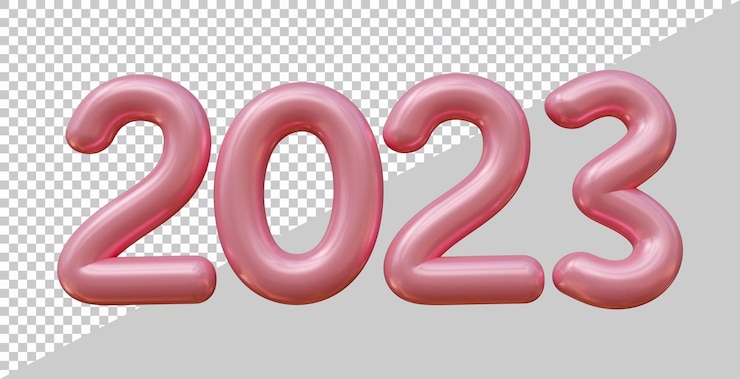 PSD 3d 현대적인 스타일로 새해 복 많이 받으세요 2023 번호