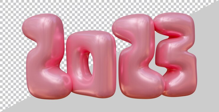 PSD 3d 현대적인 스타일로 새해 복 많이 받으세요 2023 번호