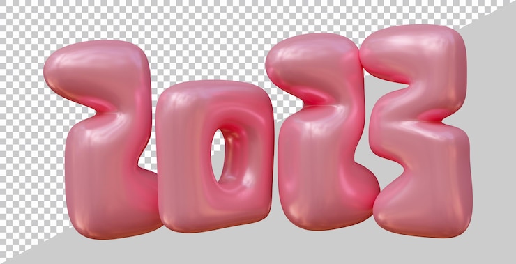 PSD 3d 현대적인 스타일로 새해 복 많이 받으세요 2023 번호