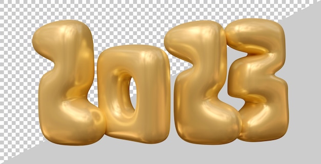 PSD happy new year 2023 number with 3d modern style