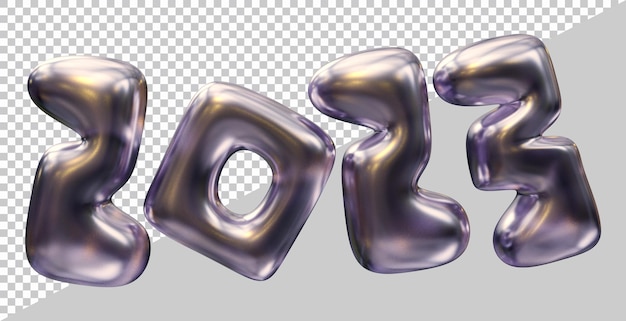 Happy new year 2023 number with 3d modern style