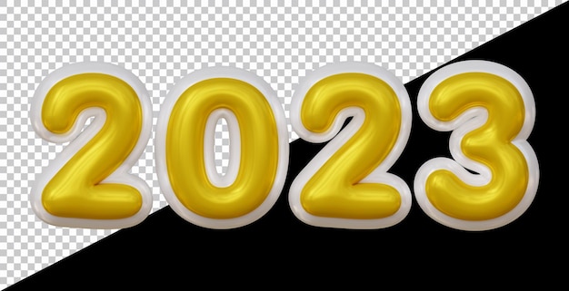 Happy new year 2023 number with 3d modern style