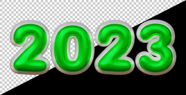 Felice anno nuovo 2023 numero con stile moderno 3d