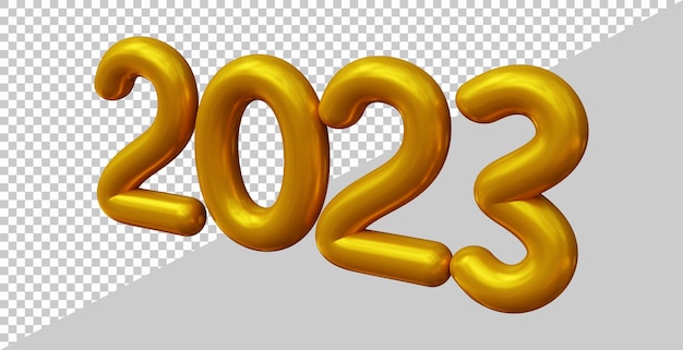 Felice anno nuovo 2023 numero con stile moderno 3d