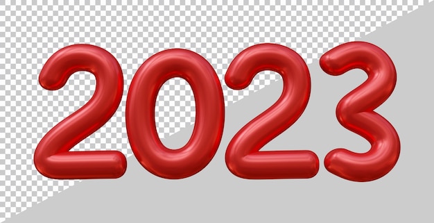 Happy new year 2023 number with 3d modern style