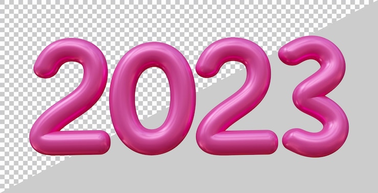 PSD 3d 현대적인 스타일로 새해 복 많이 받으세요 2023 번호