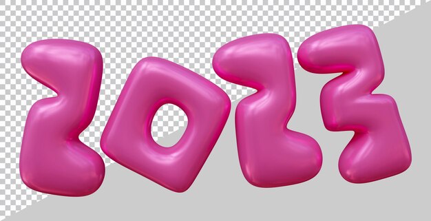 Happy new year 2023 number with 3d modern style